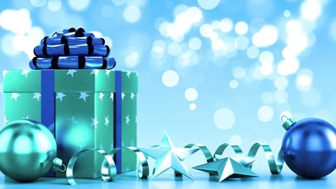 Cold Light Christmas Gift Stock Footage 317840102