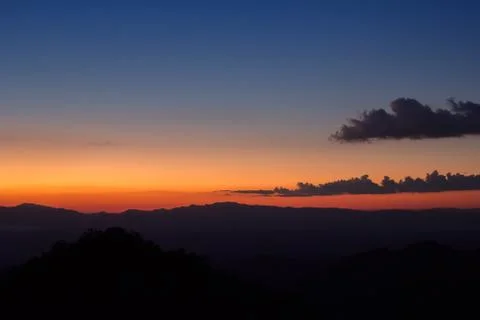 Cold light on the horizon Stock Photos