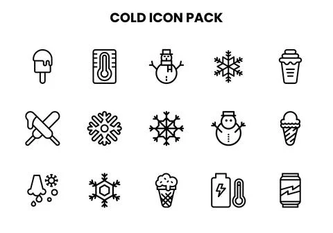 Cold Line UI Icons Pack Stock Illustration
