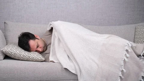 Cold man sleeping Stock Footage 268695192