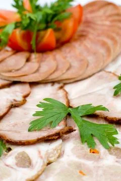 Cold meat snack, macro Stock Photos