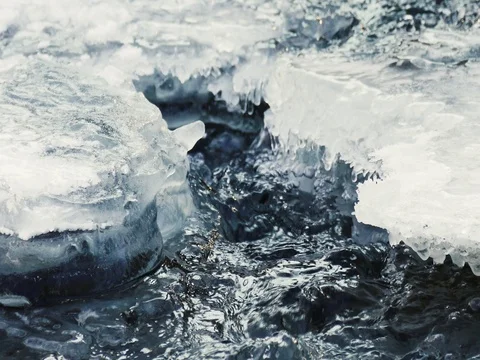 Cold Melting Ice with River 스톡 동영상 73546738