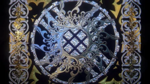 Cold Metallic Ornament Stock Footage 340224237