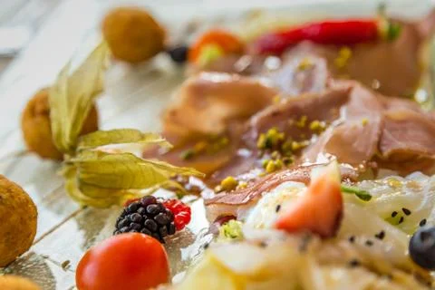 Cold mixed fish appetizers Stock Photos