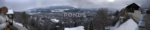 Cold Morning, overlooking Innsbruck Stock Photos