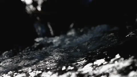 A cold mountain stream flows Video stock 158613328