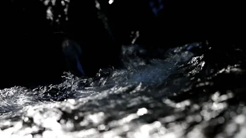 A cold mountain stream flows Video stock 158613883