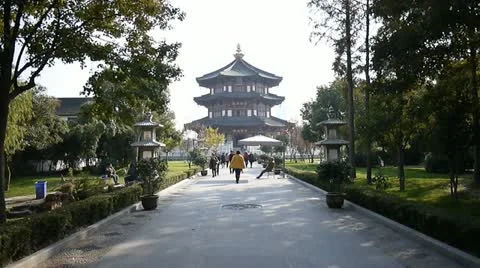 Cold mountain temple in Suzhou China Stock Footage 18950752