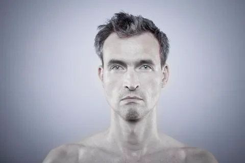 Cold naked man Stock-Fotos