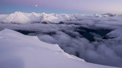 Cold night over mountains Stock Footage 87960042