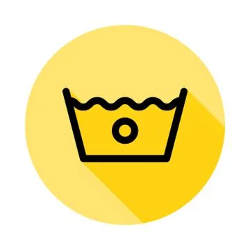 Cold outline icon in long shadow style Stock Illustration