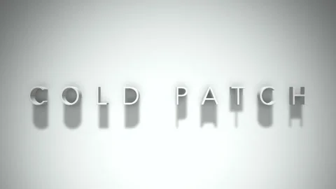 Cold patch 3D title animation with shadows on a white background Video stock 297216627