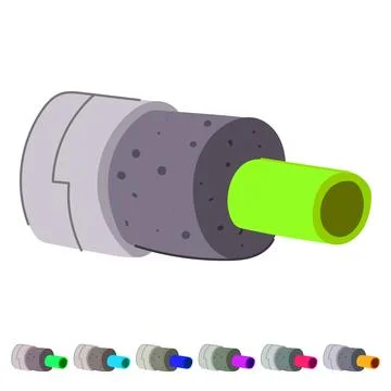 Cold pipe insulation vector cartoon graphic Stock Illustration