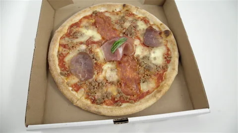 Cold pizza in a box. 4K UHD 動画素材 48846371