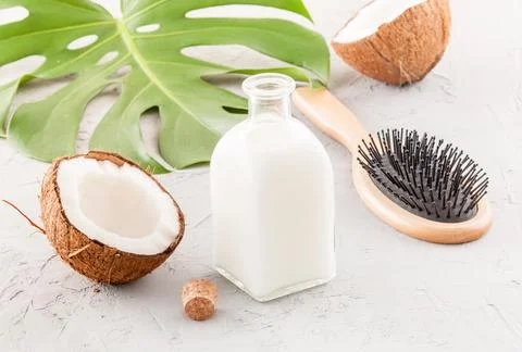 Cold-pressed coconut oil Foto stock