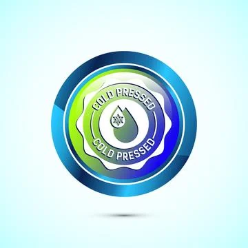 Cold pressed icon design illustration. Cold pressed label badge logo design.. Stock Illustration