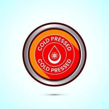 Cold pressed icon design illustration. Cold pressed label badge logo design.. Stock Illustration