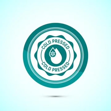 Cold pressed icon design illustration. Cold pressed label badge logo design.. Stock Illustration