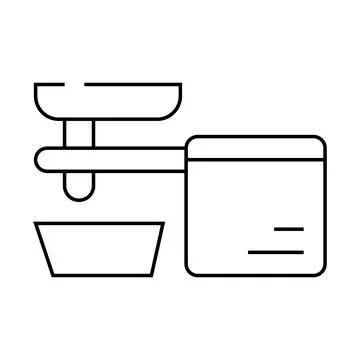 Cold pressed oil press machine line icon vector illustration 스톡 일러스트