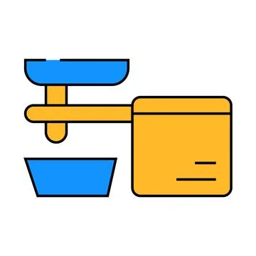 Cold pressed oil press machine icon color illustration 스톡 일러스트