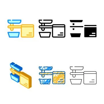 Cold pressed oil press machine color icon simplified vector Stock Illustration