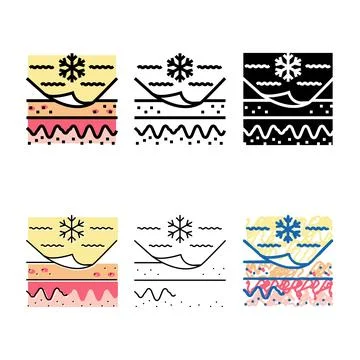 Cold problem skin looks color icon vector Stock Illustration