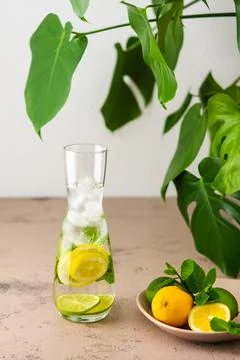 Cold refreshing lemonade Stock Photos
