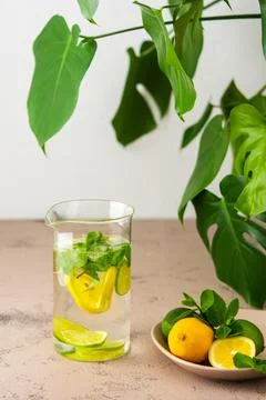 Cold refreshing lemonade Stock Photos