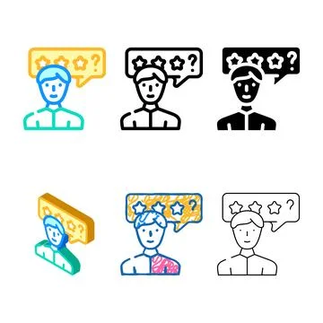 Cold review from client kyc color icon mix vector Stock Illustration