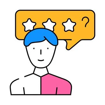 Cold review from client kyc icon color illustration Illustrazione stock