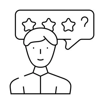 Cold review from client kyc line icon vector illustration Illustrazione stock