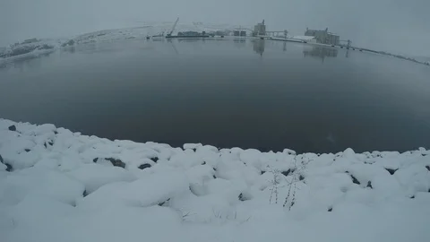 Cold river and snow 스톡 동영상 102696893