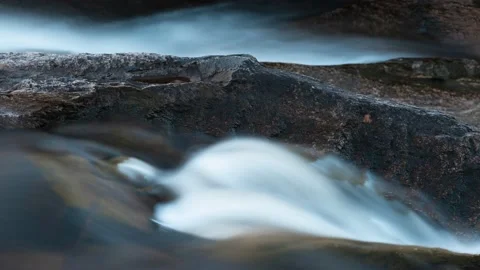 Cold river flowing during winter (4K) (Timelapse) Видео 140916792