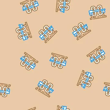 Cold rolling steel production vector seamless pattern Stock Illustration