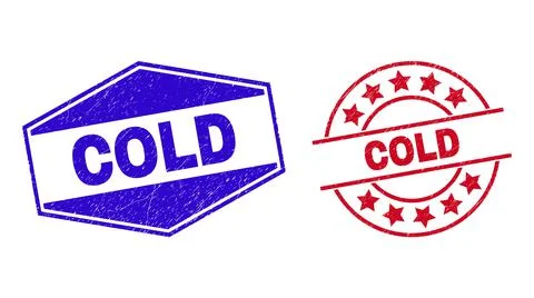 COLD Rubber Watermarks in Round and Hexagonal Forms Stock Illustration