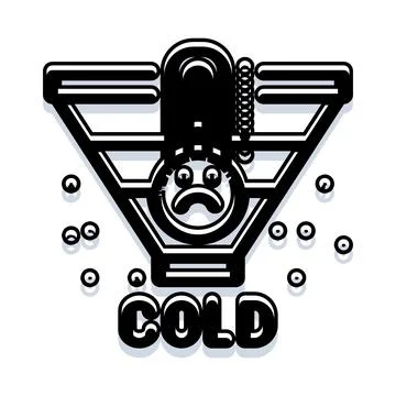 Cold sad face emoji measuring low temperature 스톡 일러스트