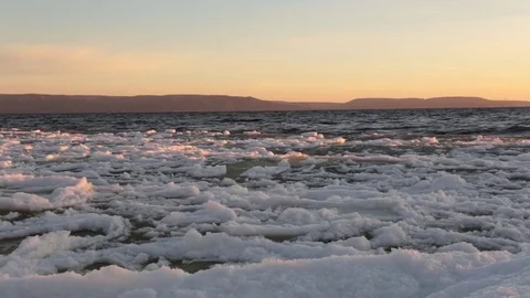 The cold sea ice waves. Stock Footage 70018125
