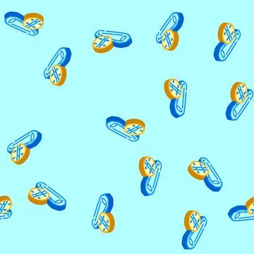 Cold seam sleeping bag isometric icon seamless pattern 스톡 일러스트