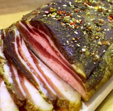 Cold smoked bacon Stock Photos