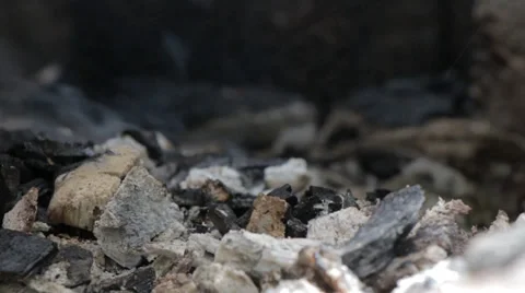 Cold Smoldering Smoking Ashes 3 Stock Footage 38249843