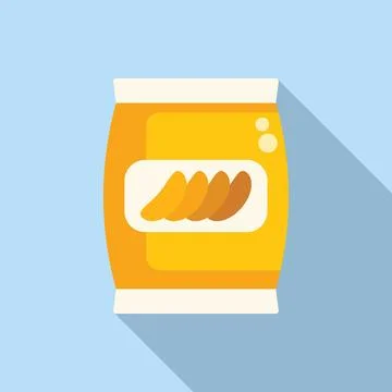 Cold snack pack icon flat vector. Chips package Illustrazione stock
