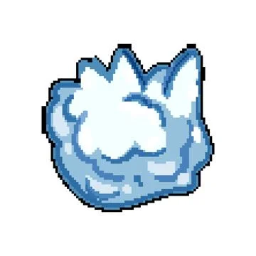 Cold snowball pixel art vector illustration Stock Illustration