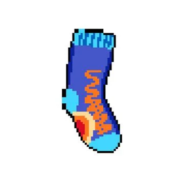 Cold socks heated pixel art vector illustration Stock Illustration