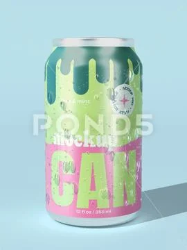 Cold Soda Can Condensation Mockup PSD Template
