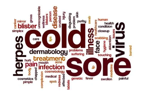 Cold sore word cloud Stock Illustration