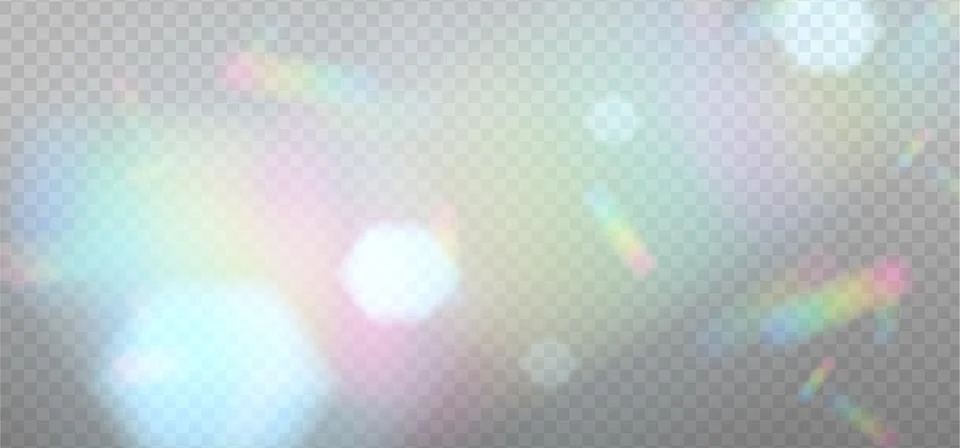 Cold spots of reflected sunlight. Rainbow reflection light prism effect on light Stock Illustration