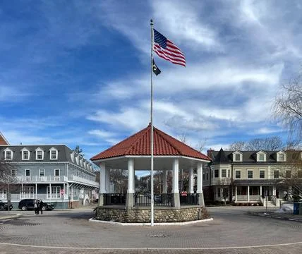 Cold Spring, NY - USA - Feb 12, 2022 Horizontal view of Cold Spring Pier and Stock Photos