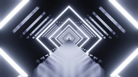 Cold square VJ loop tunnel background Stock Footage 213049144