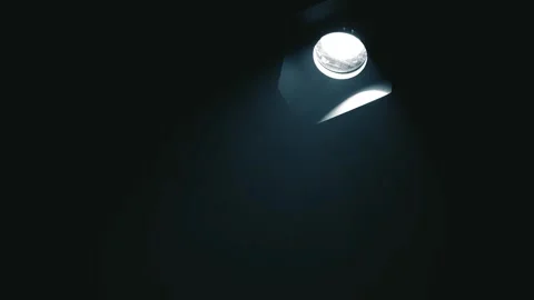 Cold Stage Light Projector with Moving Smoke - Static Title Background Stock Footage 335149978
