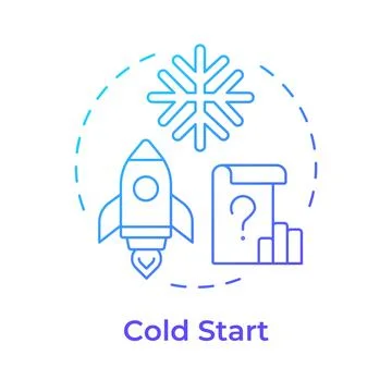 Cold start blue gradient concept icon Stock Illustration